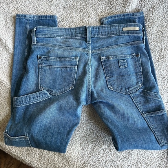 PILCRO And The Letterpress Utility High Paint Spatter Carpenter Jeans 24 Petite - Picture 6 of 10